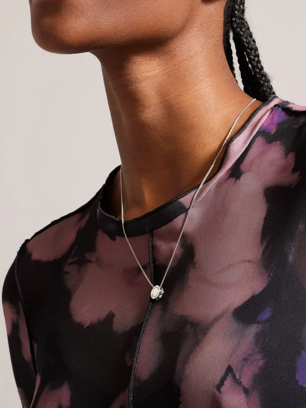 TED BAKER SEBILLE CRYSTAL LOGO PENDANT