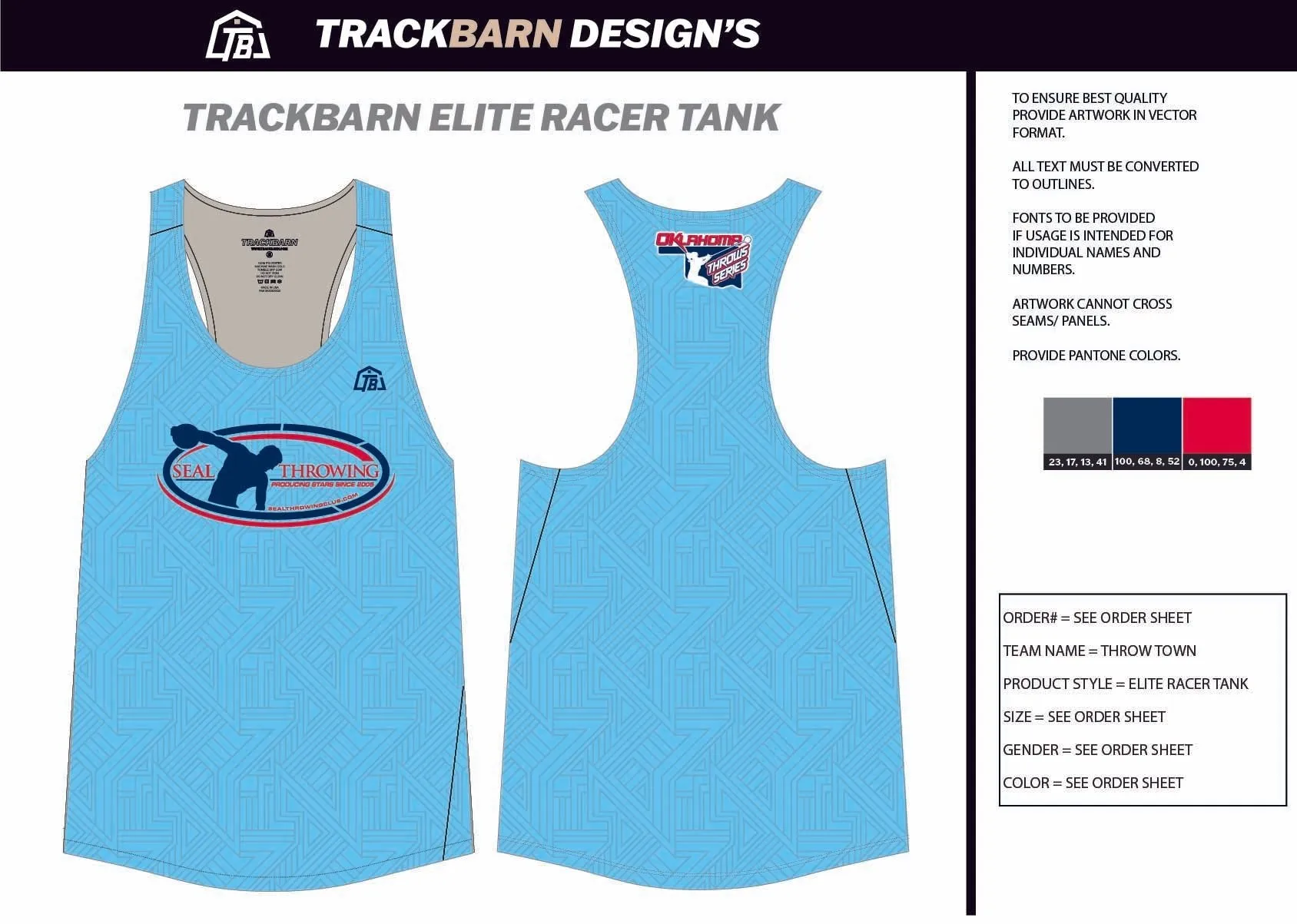 Throw-Town- Womens Track Singlet