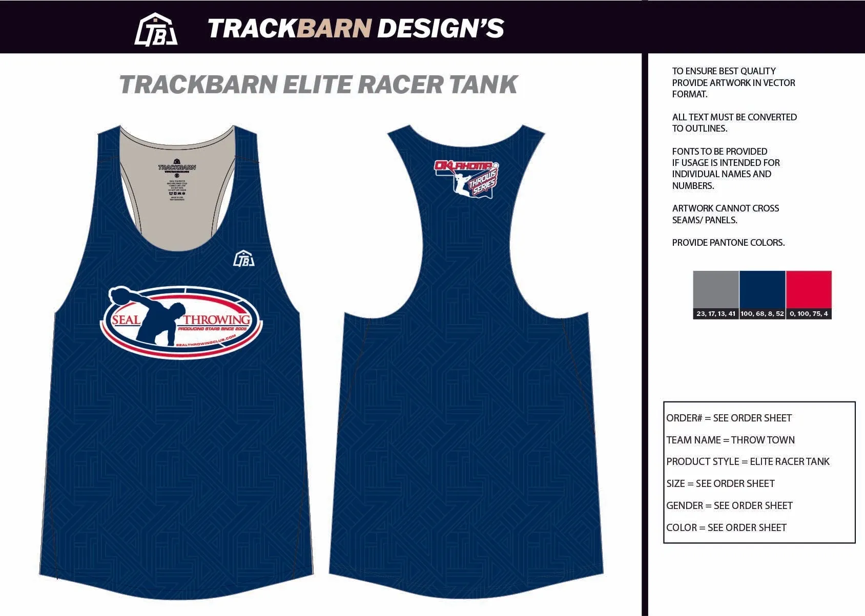 Throw-Town- Womens Track Singlet