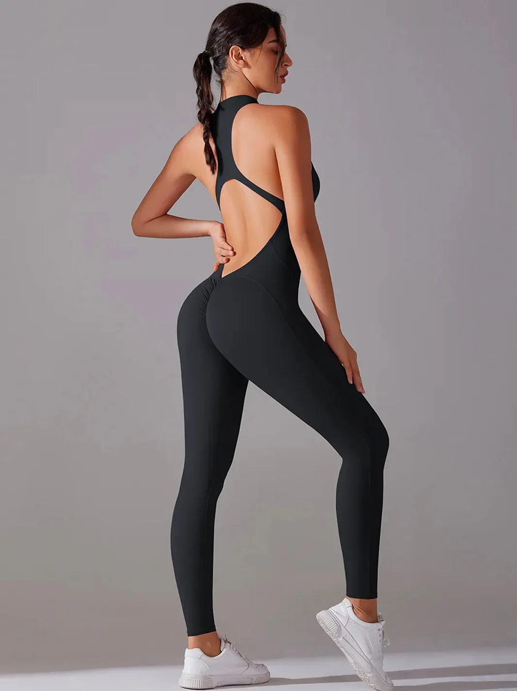 Tummy Control Butt Lifting Ruched Back Detail Shapewear Jumpsuit