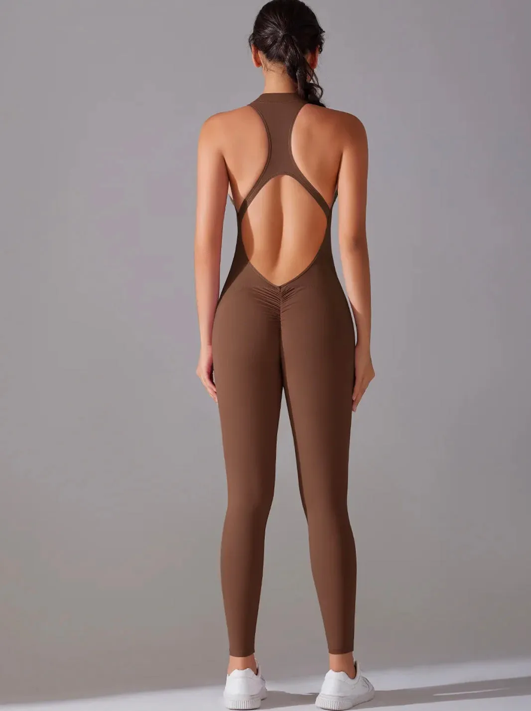 Tummy Control Butt Lifting Ruched Back Detail Shapewear Jumpsuit