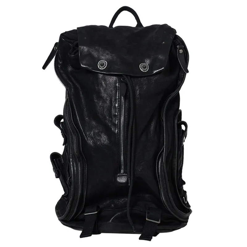 Unisex Vintage Soft Genuine Leather Cowhide Computer Backpacks