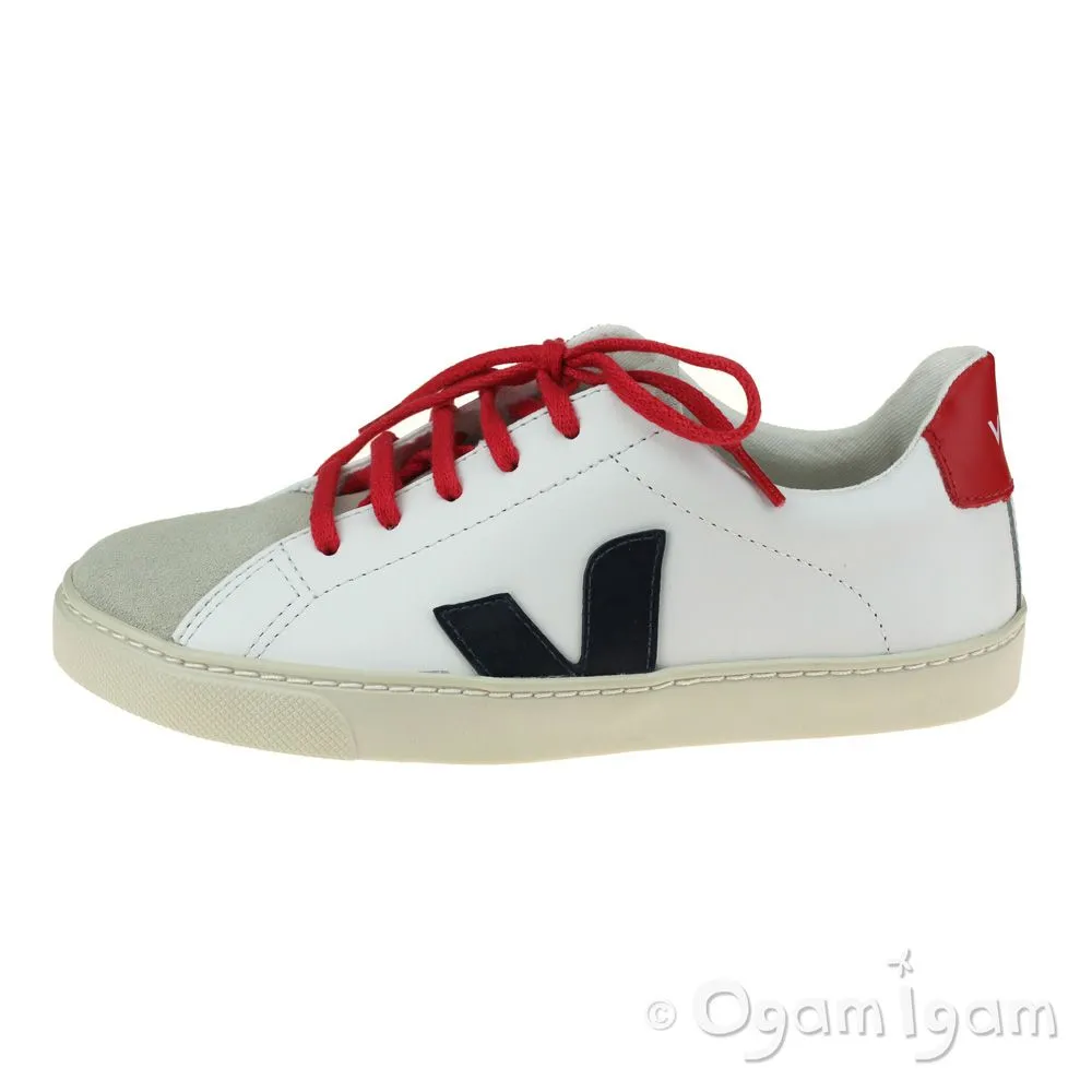 Veja Esplar Lace Boys Girls White Nautico Pekin Trainer