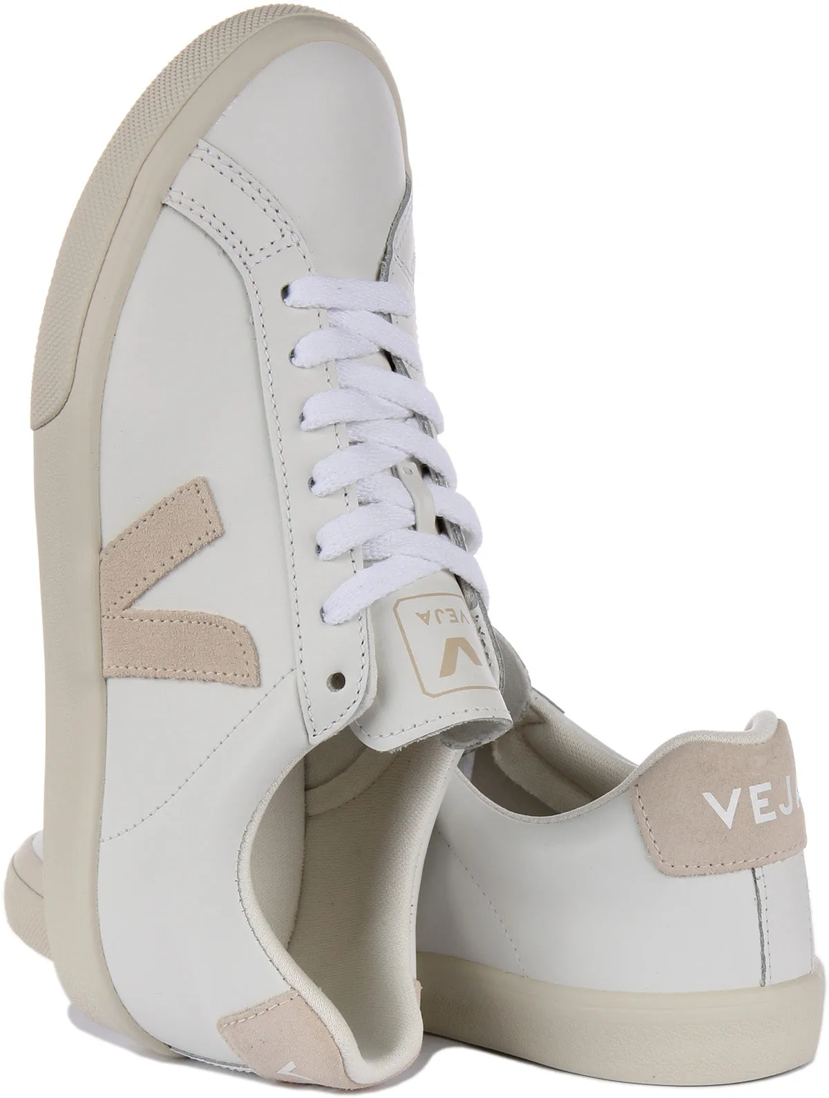 Veja Esplar Logo In White Beige For Men