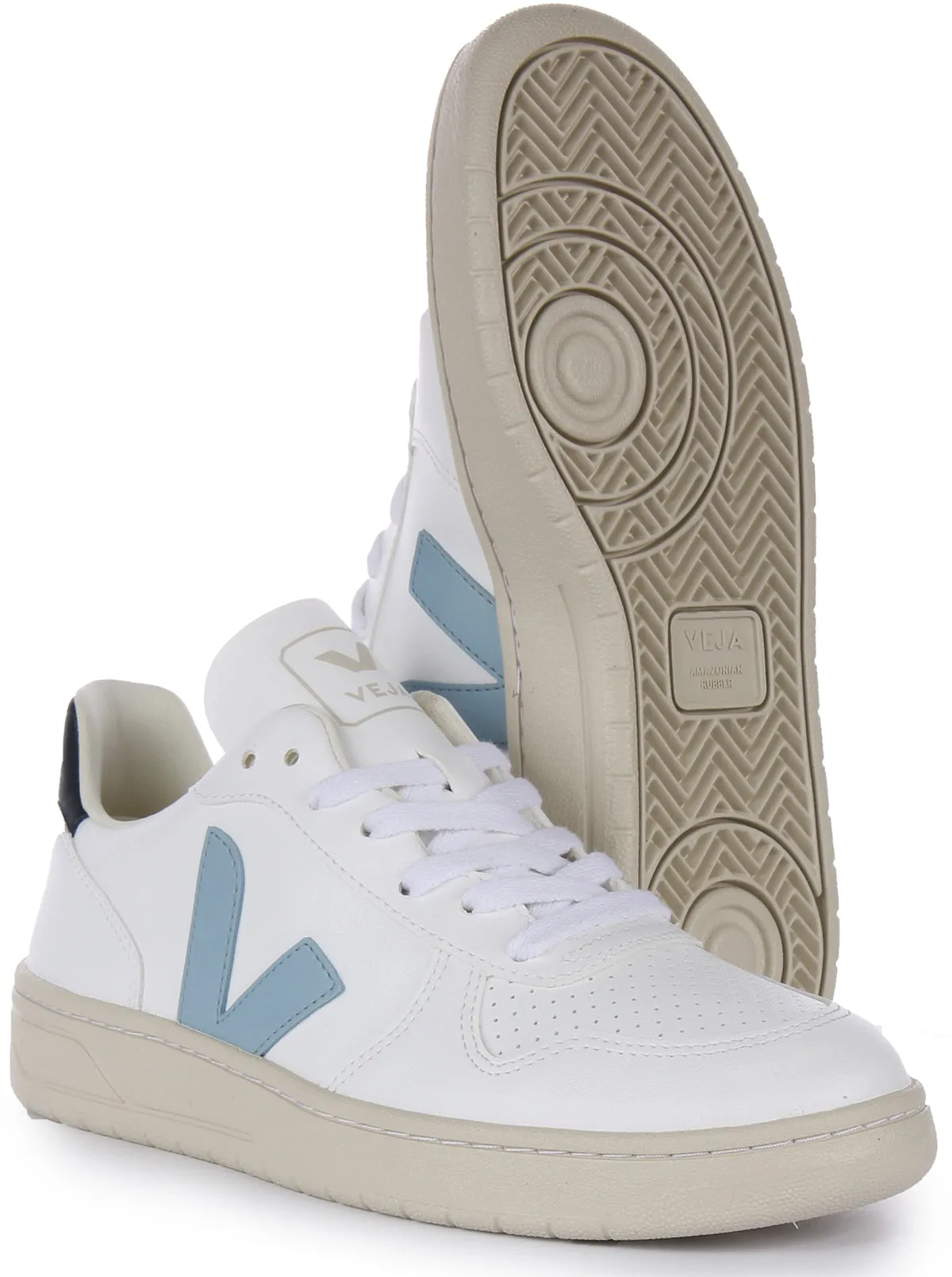 Veja V 10 Cwl In White Blue For Men