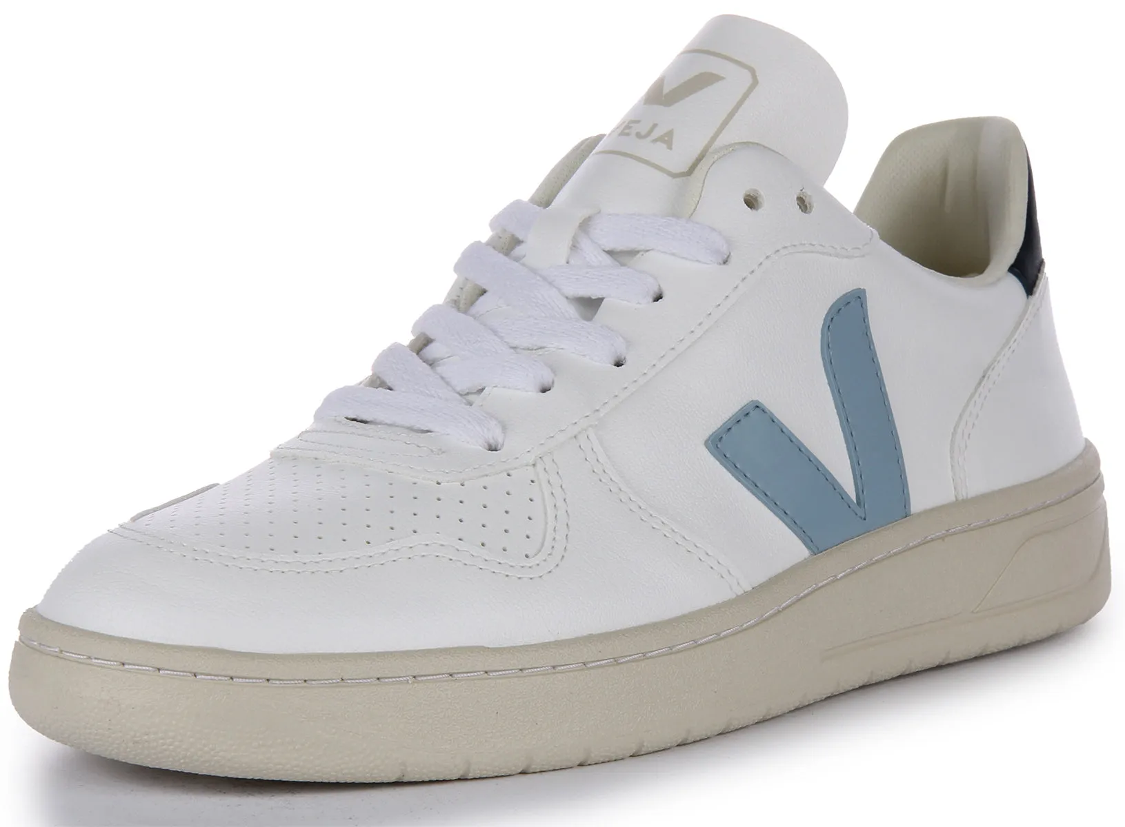 Veja V 10 Cwl In White Blue For Men