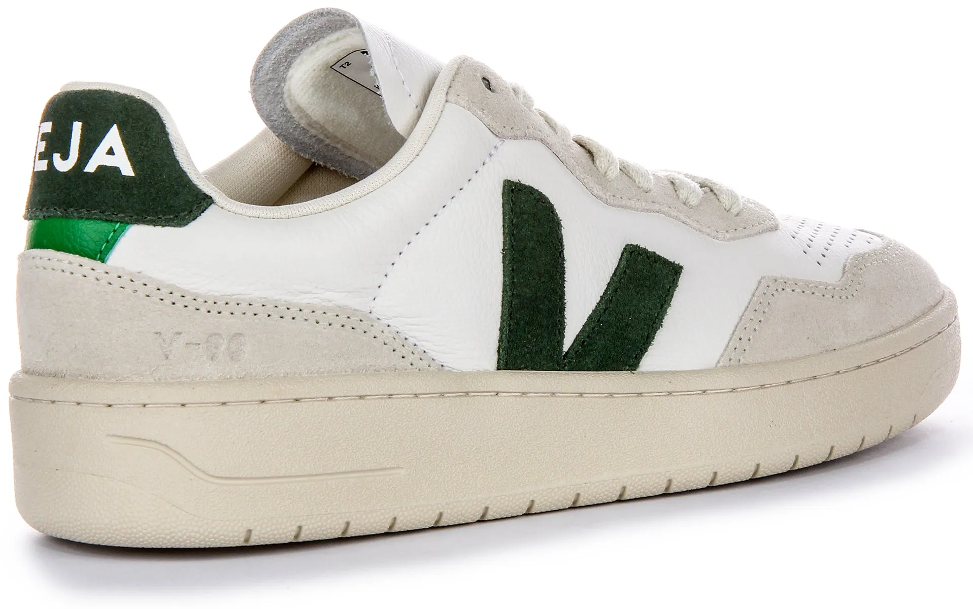 Veja V 90 Leather In White Green For Women