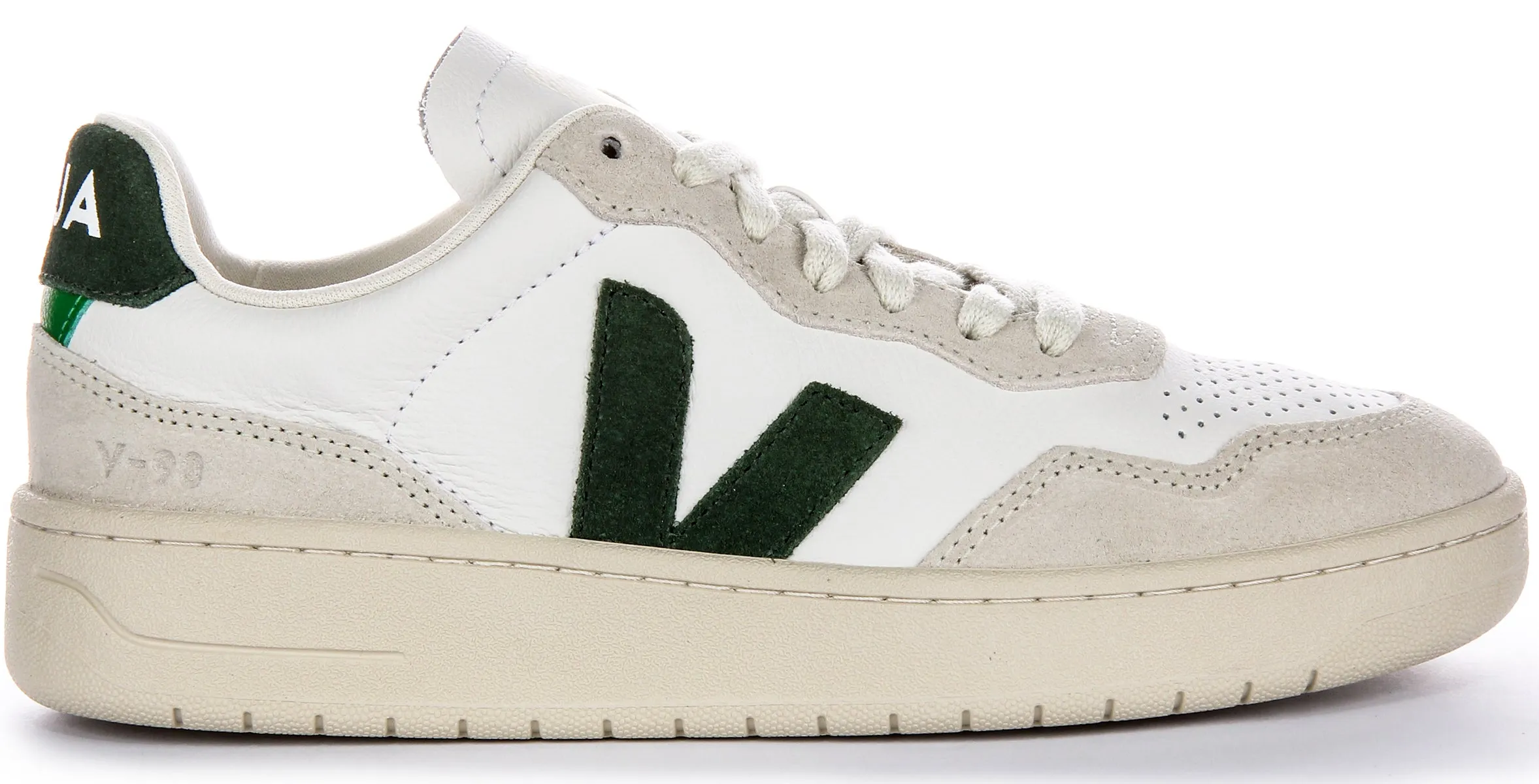 Veja V 90 Leather In White Green For Women