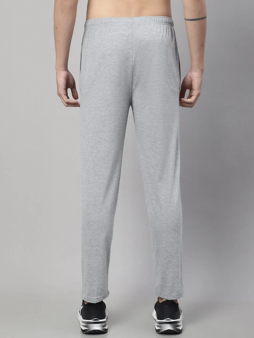 Vimal Jonney Grey Melange Regular fit Cotton Trackpant for Men