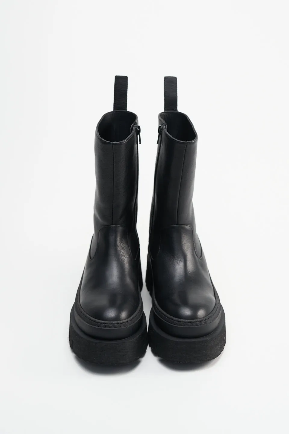 Vitello All Black Leather Boots