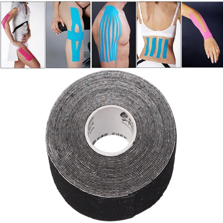 Waterproof Kinesiology Tape Sports Muscles Care Therapeutic Bandage, Size: 5m(L) x 5cm(W)(Black)