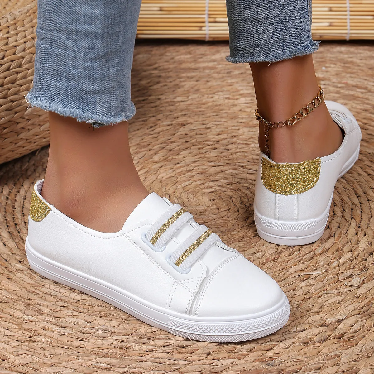 White Shoes Casual Versatile Slip-on Lazy Low-cut Flat