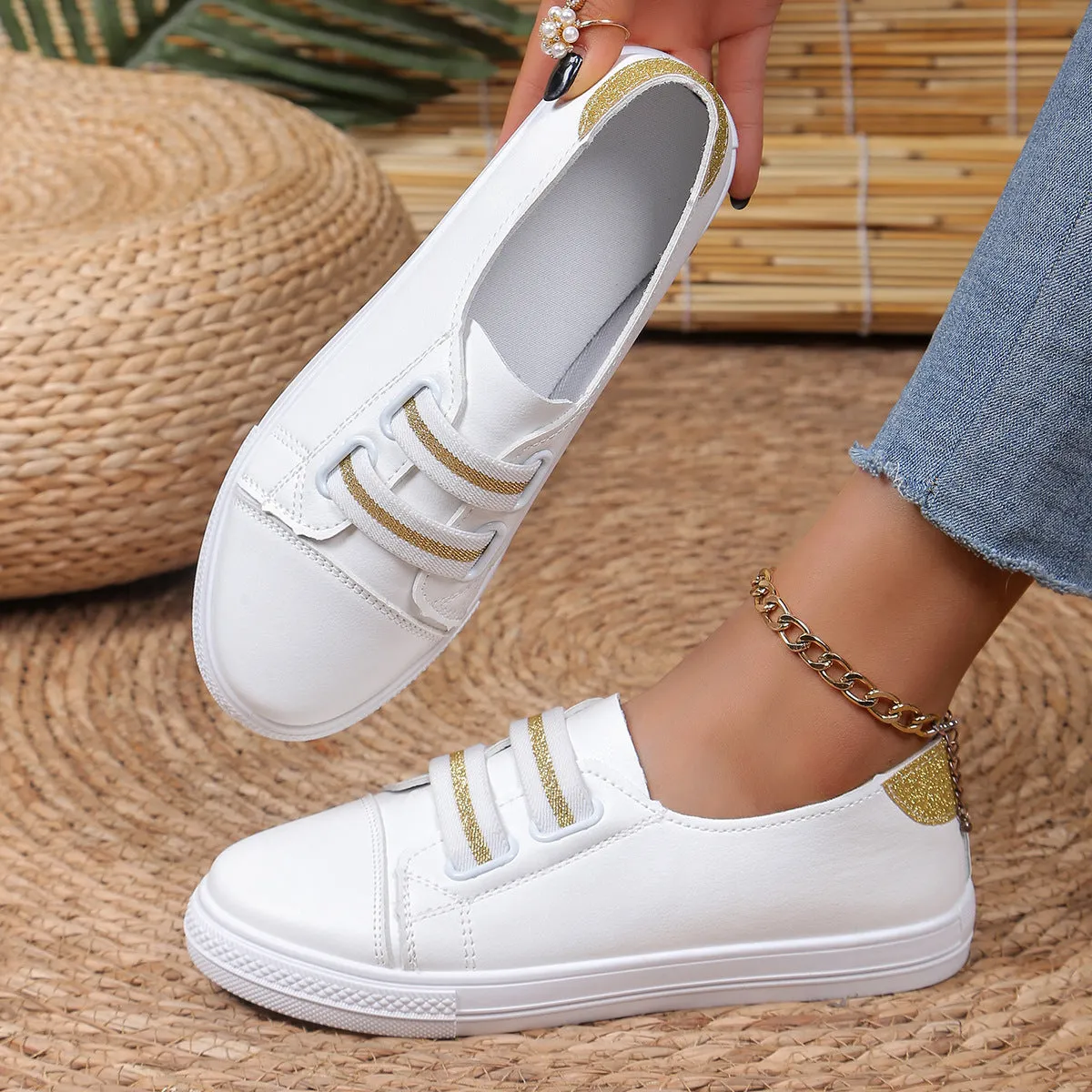 White Shoes Casual Versatile Slip-on Lazy Low-cut Flat