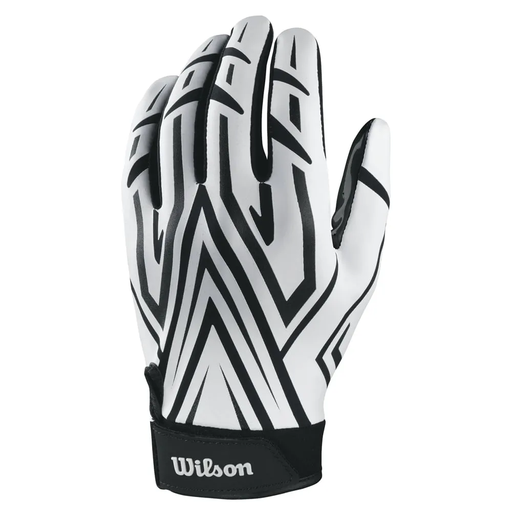 Wilson White Adult Mvp Clutch Skill Football Running Back Receiver Gloves