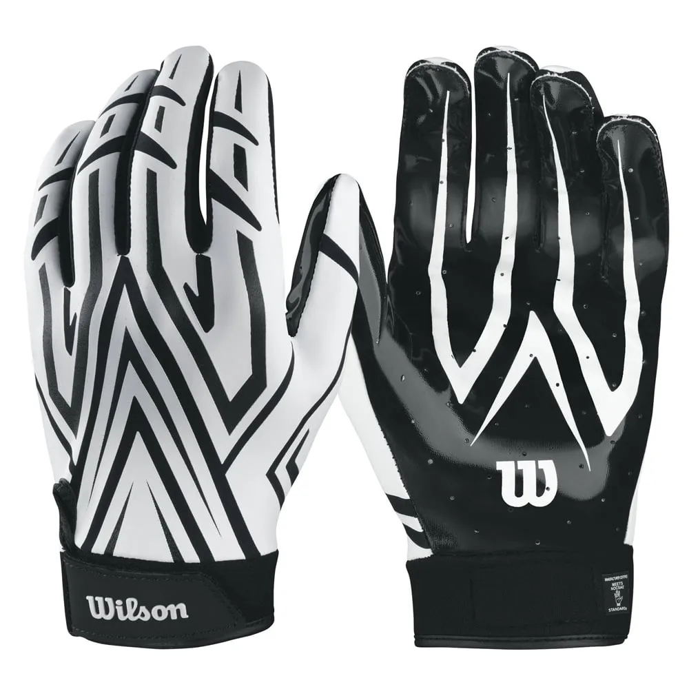 Wilson White Adult Mvp Clutch Skill Football Running Back Receiver Gloves