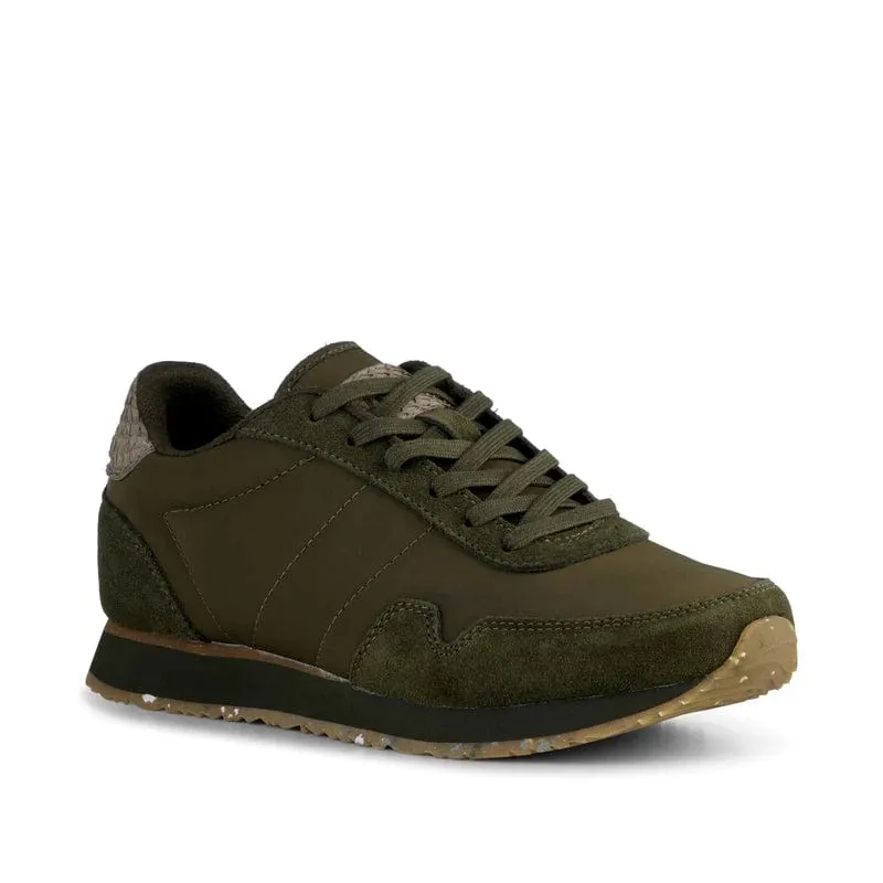 WODEN Nora III Leather Sneakers Dark Olive