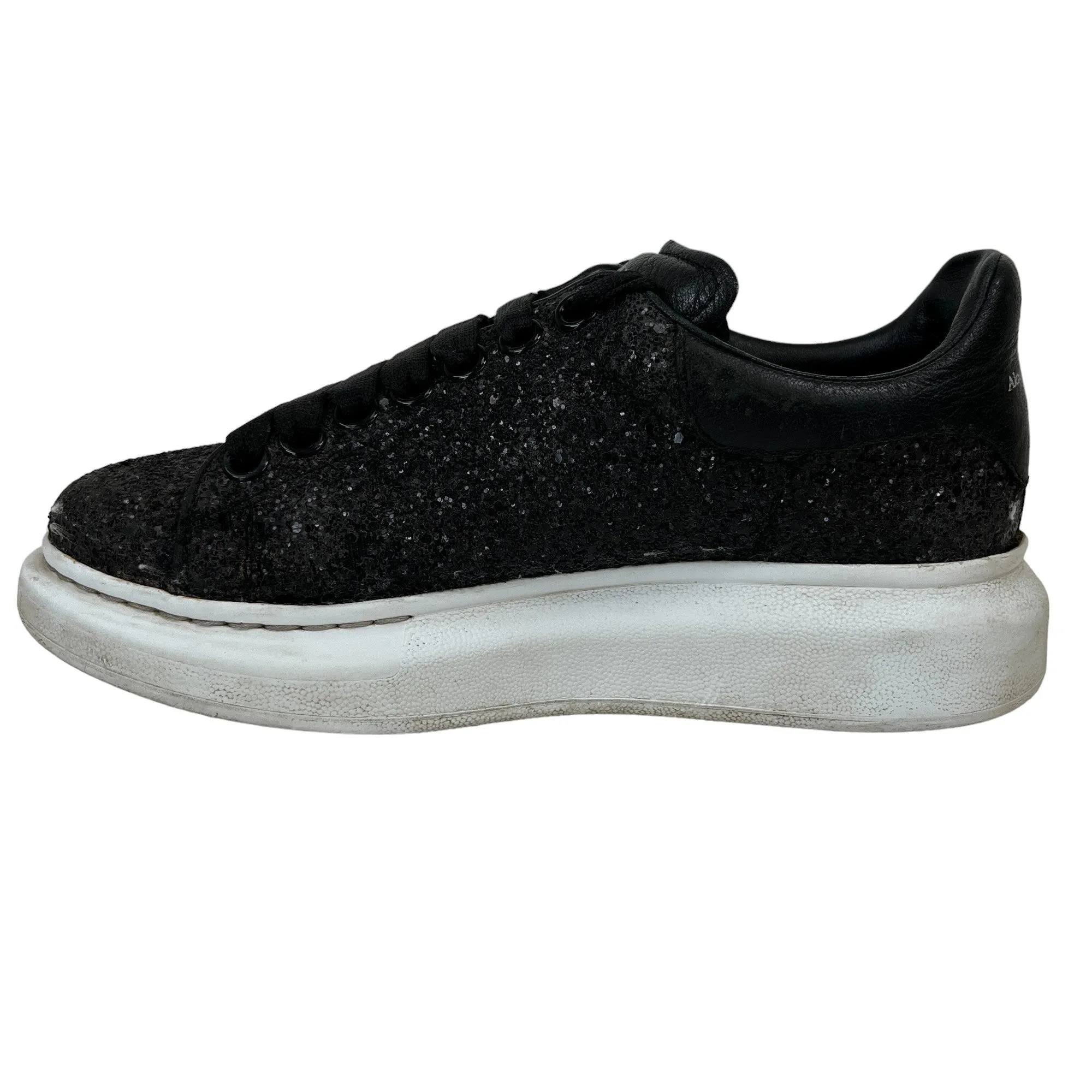 Women's Glitter Oversized Low Trainers Black Size EU 37.5 / UK 4.5