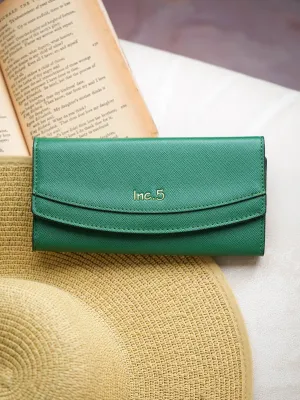 Women's Green Solid Bifold Wallet