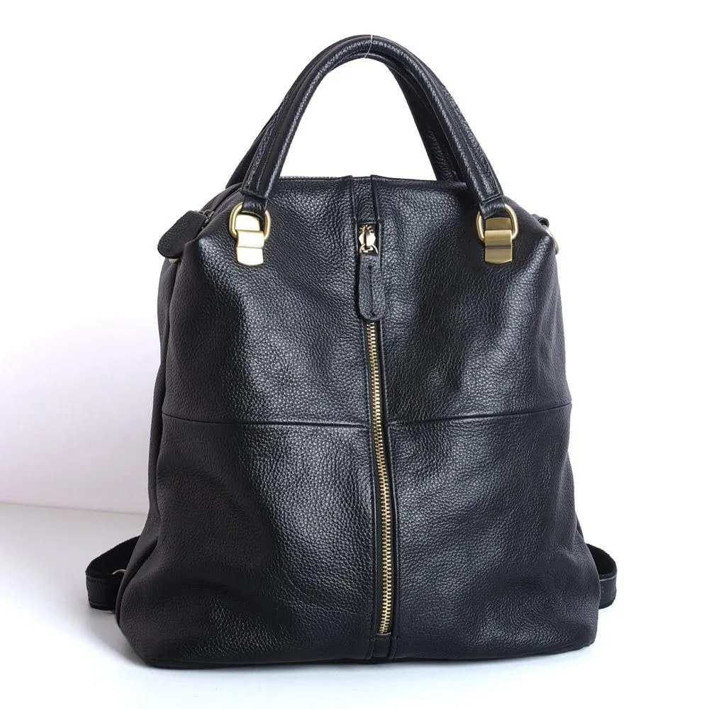 Women's Highend Genuine Leather Large Capacity Soft Handle Backpack