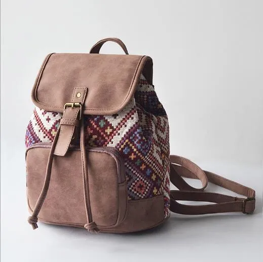 Women's Printed Canvas Shoulder School & Travel Bags for Teenagers