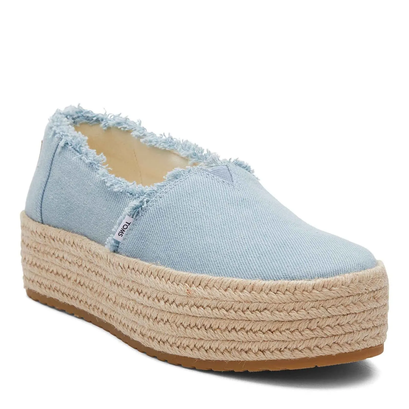 Women's Shoes TOMS VALENCIA Slip On Platform Espadrilles 10019798 LIGHT BLUE