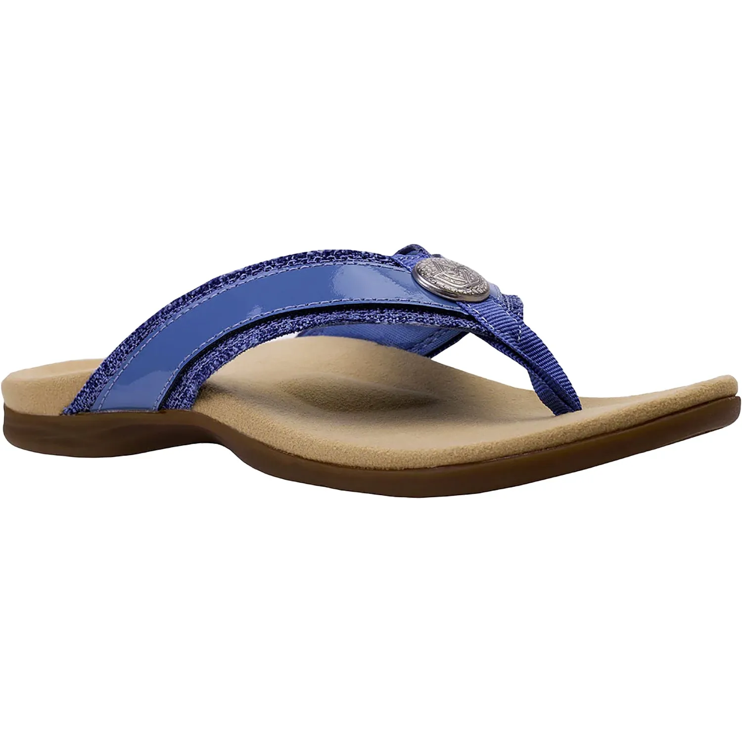 Women's Spenco Sutton Flip Niagra Blue Leather