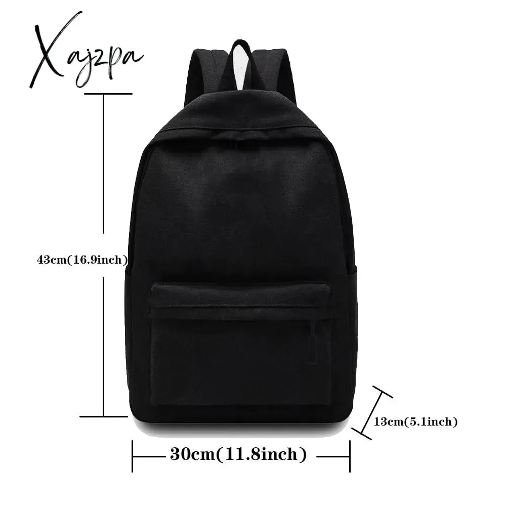 Xajzpa - Unisex Shoulder Backpack Casual Solid Color Hiking Backpack Outdoor Sport School Bag Large Capacity Travel Laptop Rucksack