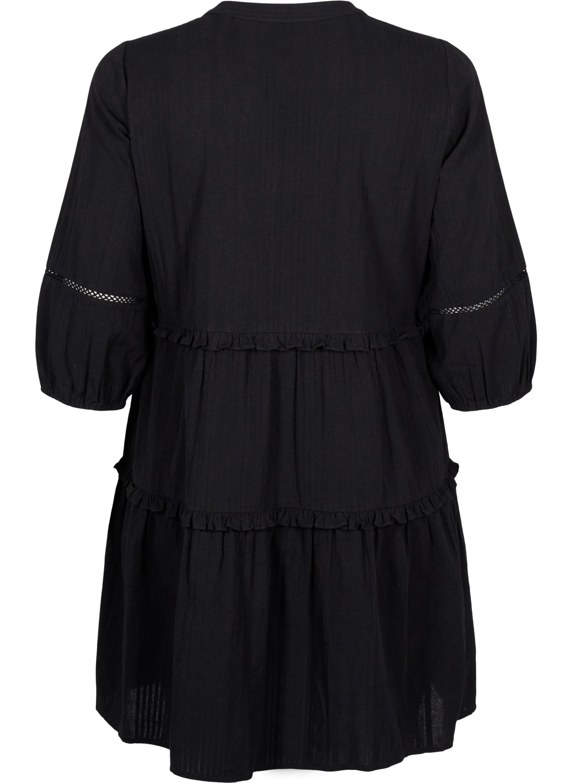 Zizzi Lise Cotton Dress in Black